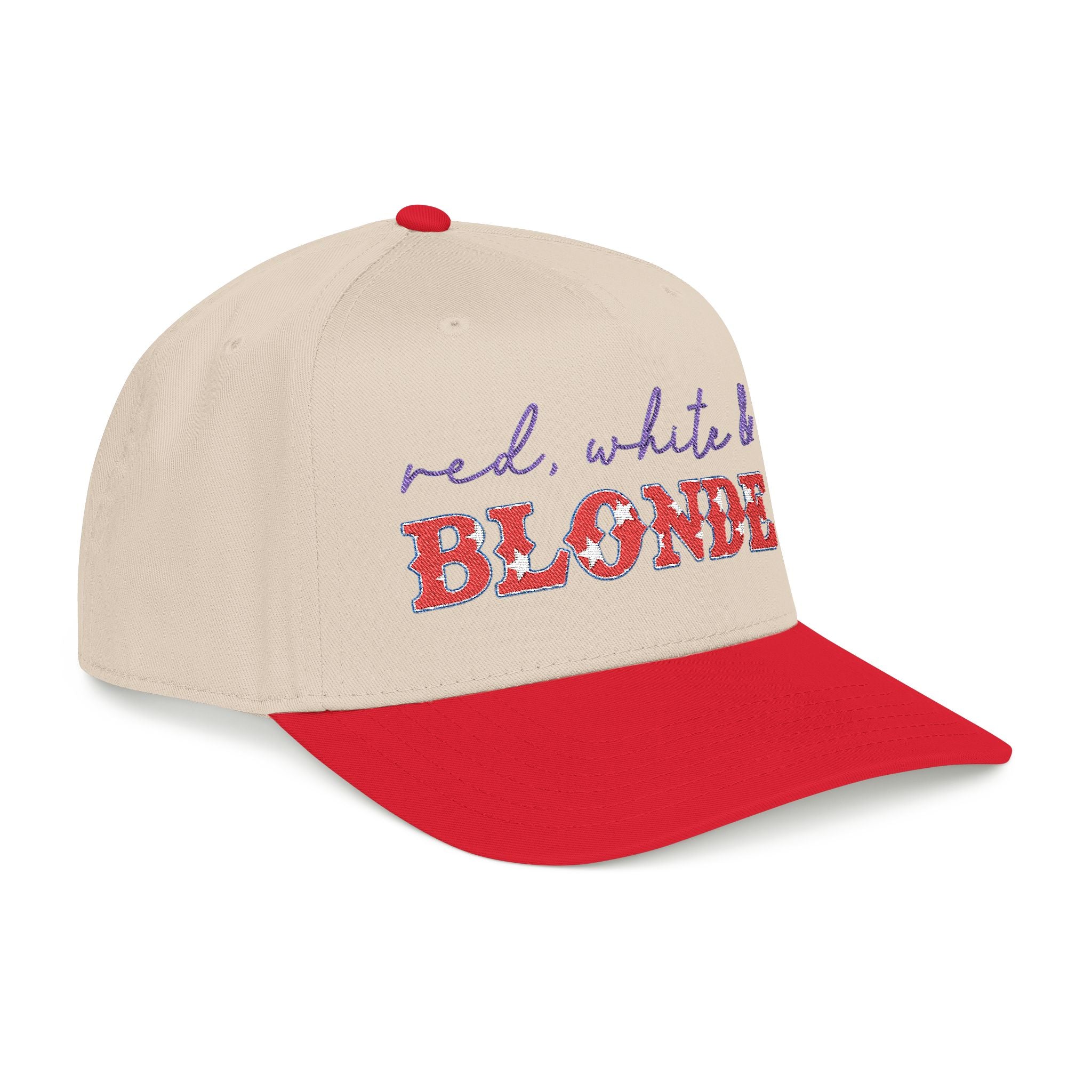 Red, White, Blonde cap