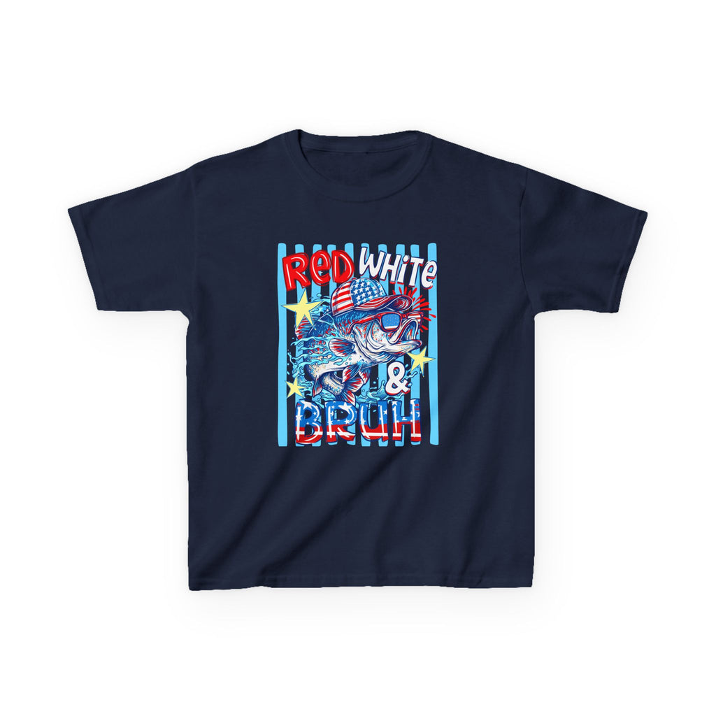 Kids Tee — "Red White & Bruh" Patriotic Fourth of July Graphic