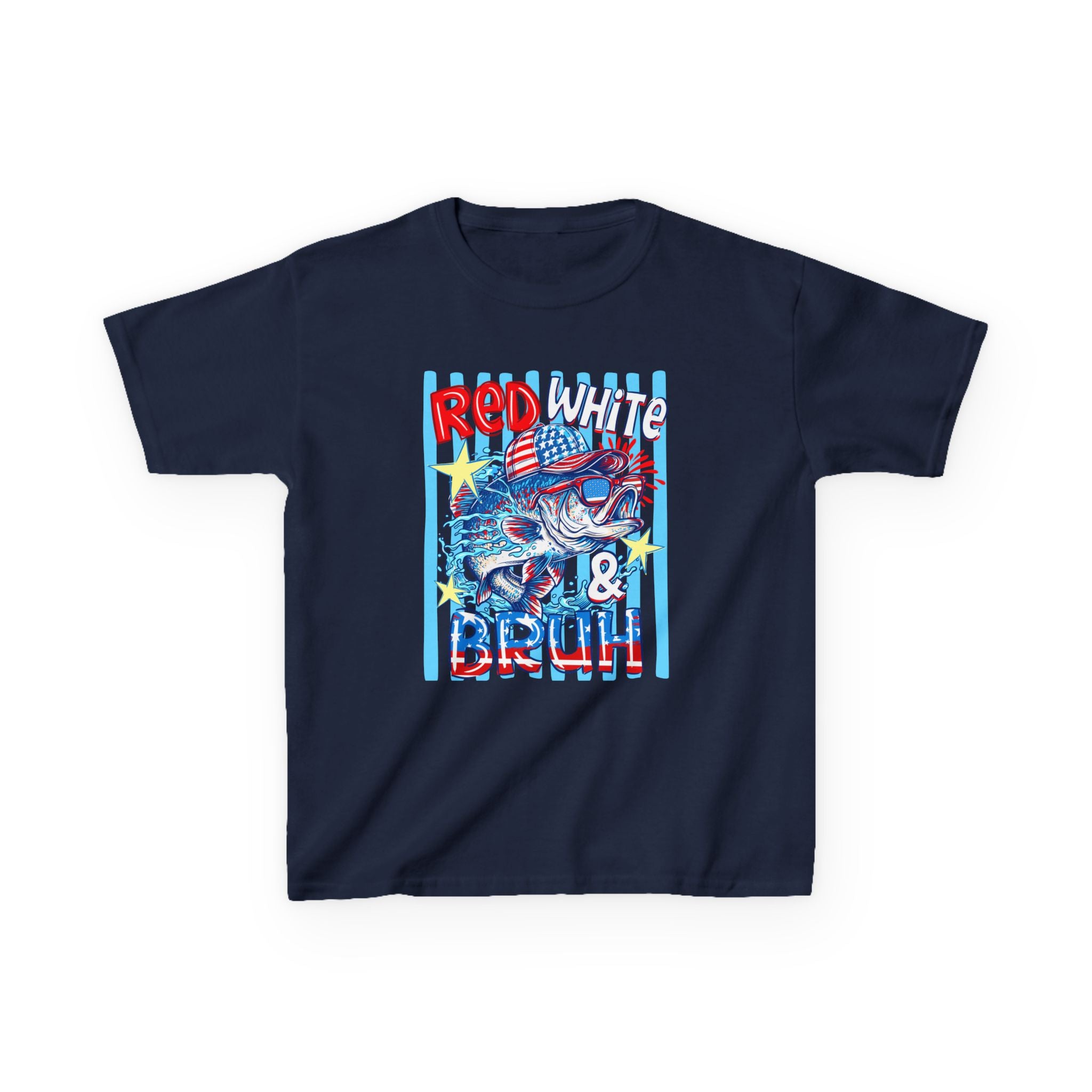 Kids Tee — "Red White & Bruh" Patriotic Fourth of July Graphic