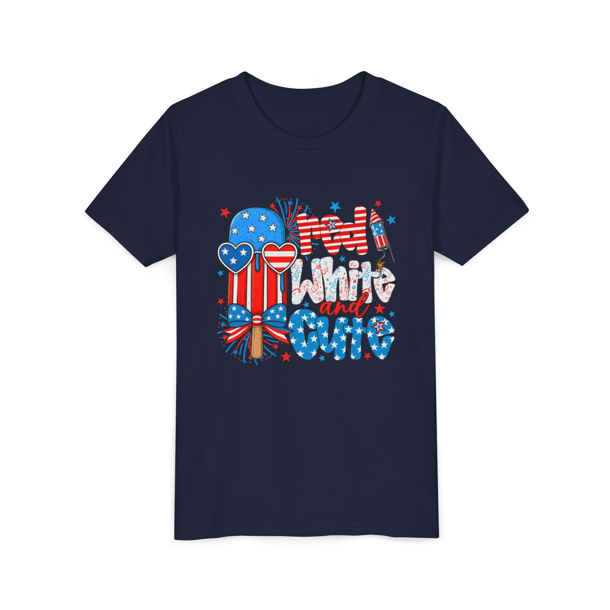 Youth Tee — Patriotic Popsicle "Red White and Cute" 4th of July Shirt