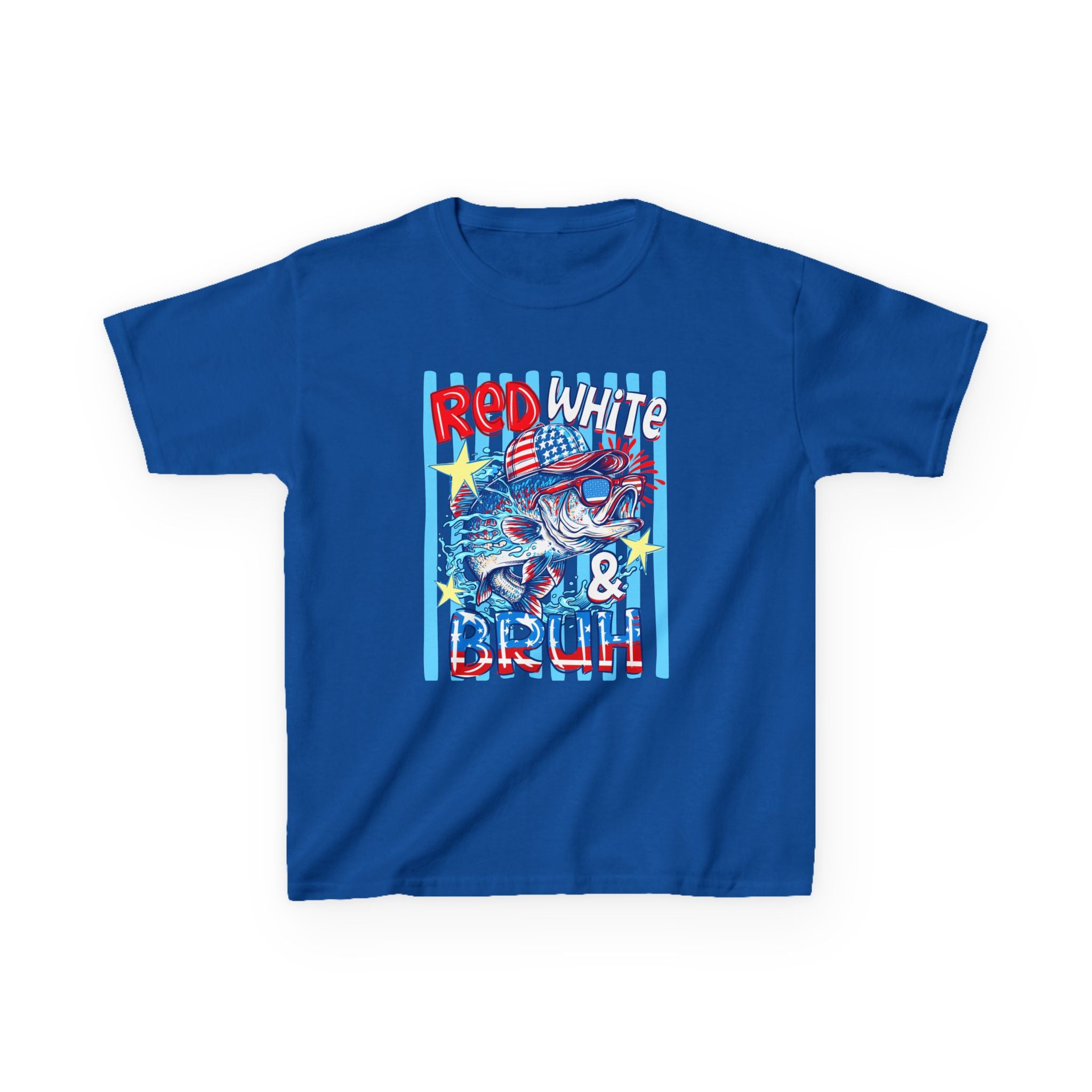 Kids Tee — "Red White & Bruh" Patriotic Fourth of July Graphic