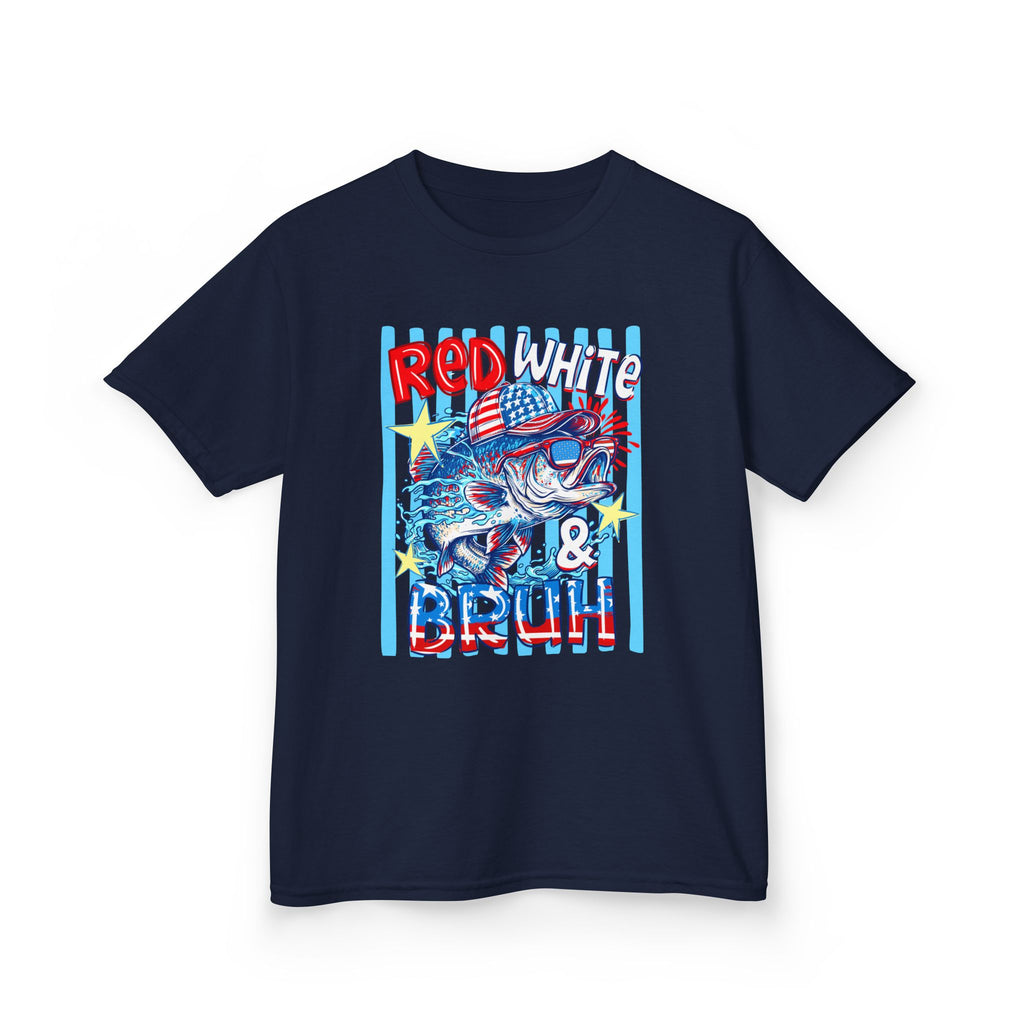 Kids Tee — "Red White & Bruh" Patriotic Fourth of July Graphic