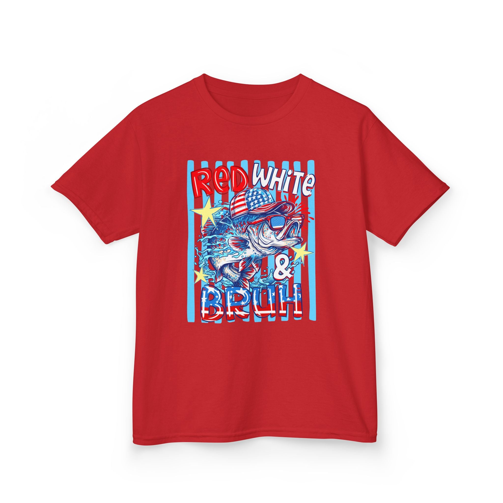 Kids Tee — "Red White & Bruh" Patriotic Fourth of July Graphic