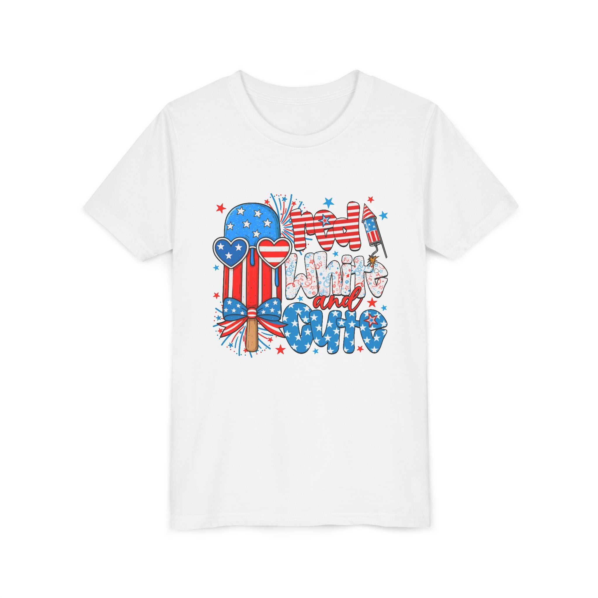 Youth Tee — Patriotic Popsicle "Red White and Cute" 4th of July Shirt