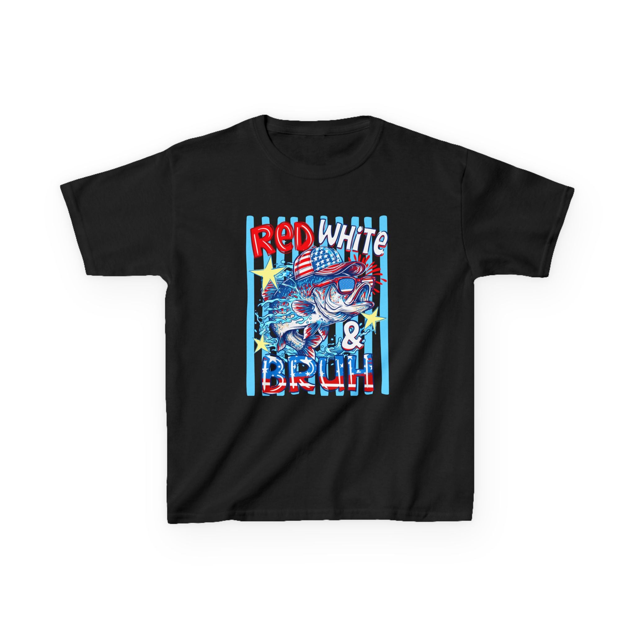 Kids Tee — "Red White & Bruh" Patriotic Fourth of July Graphic