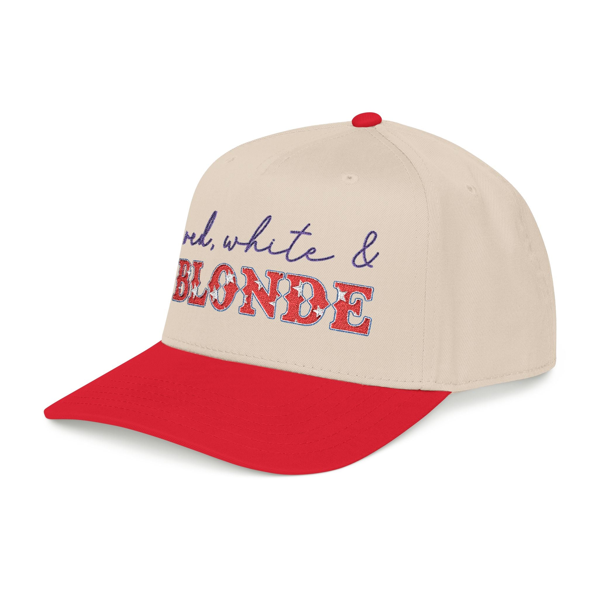 Red, White, Blonde cap