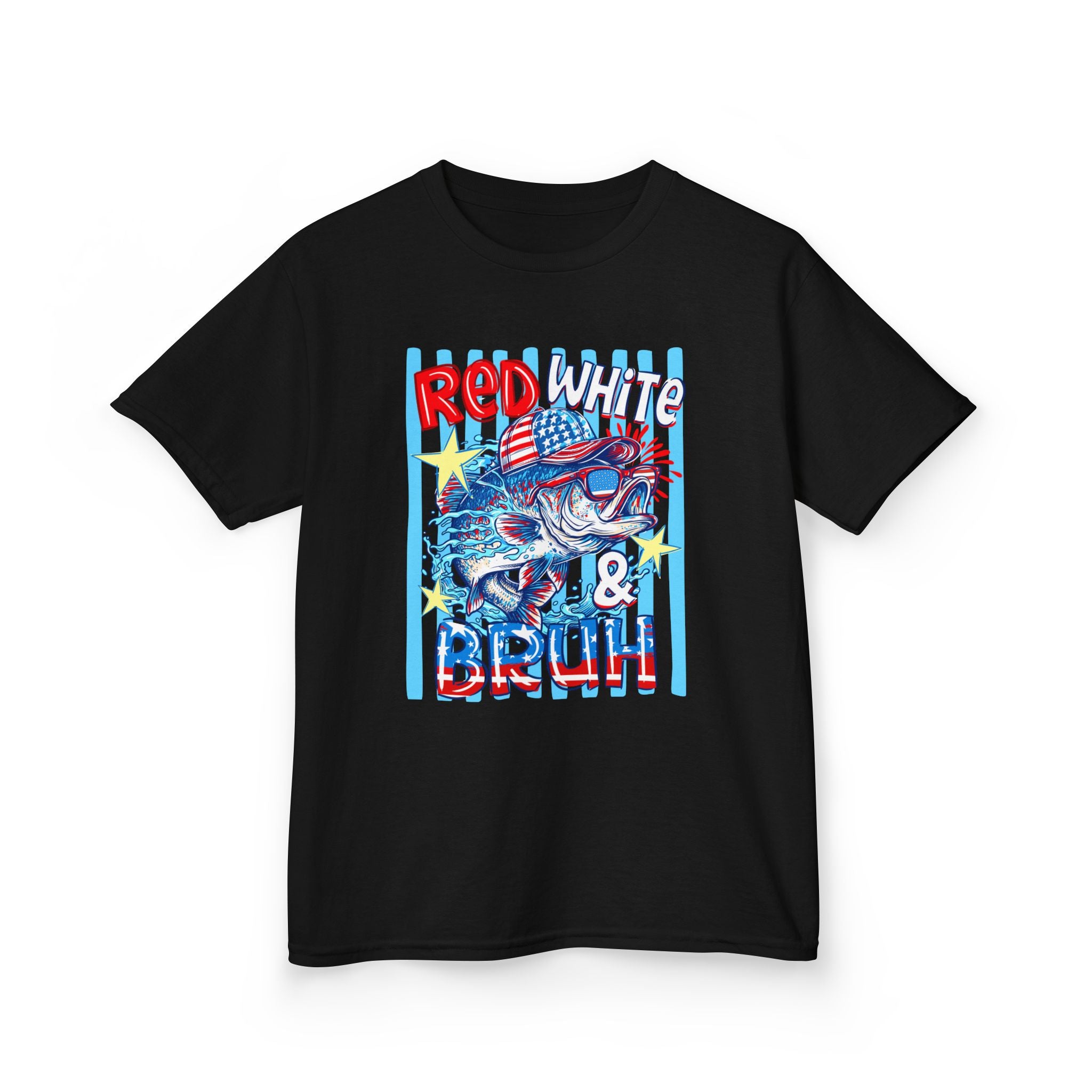 Kids Tee — "Red White & Bruh" Patriotic Fourth of July Graphic
