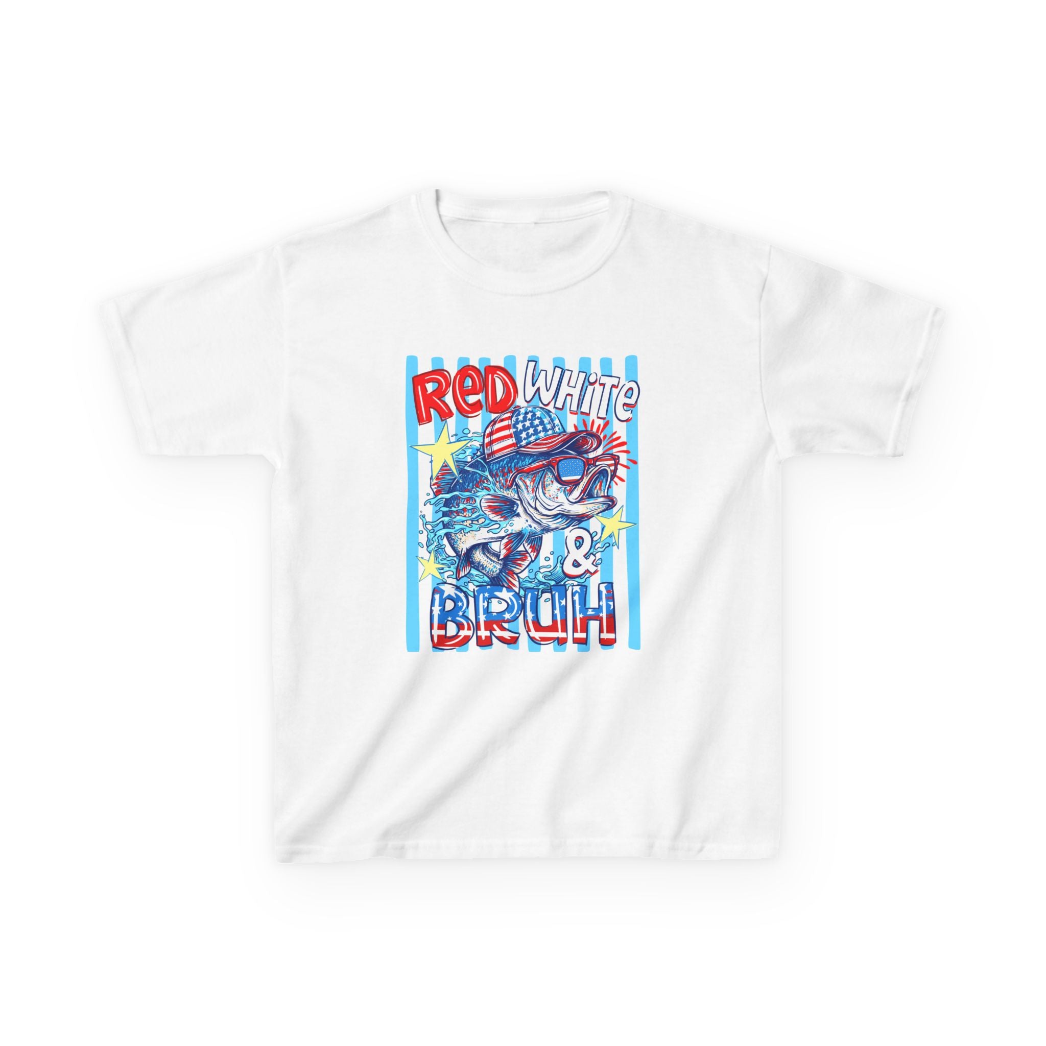 Kids Tee — "Red White & Bruh" Patriotic Fourth of July Graphic