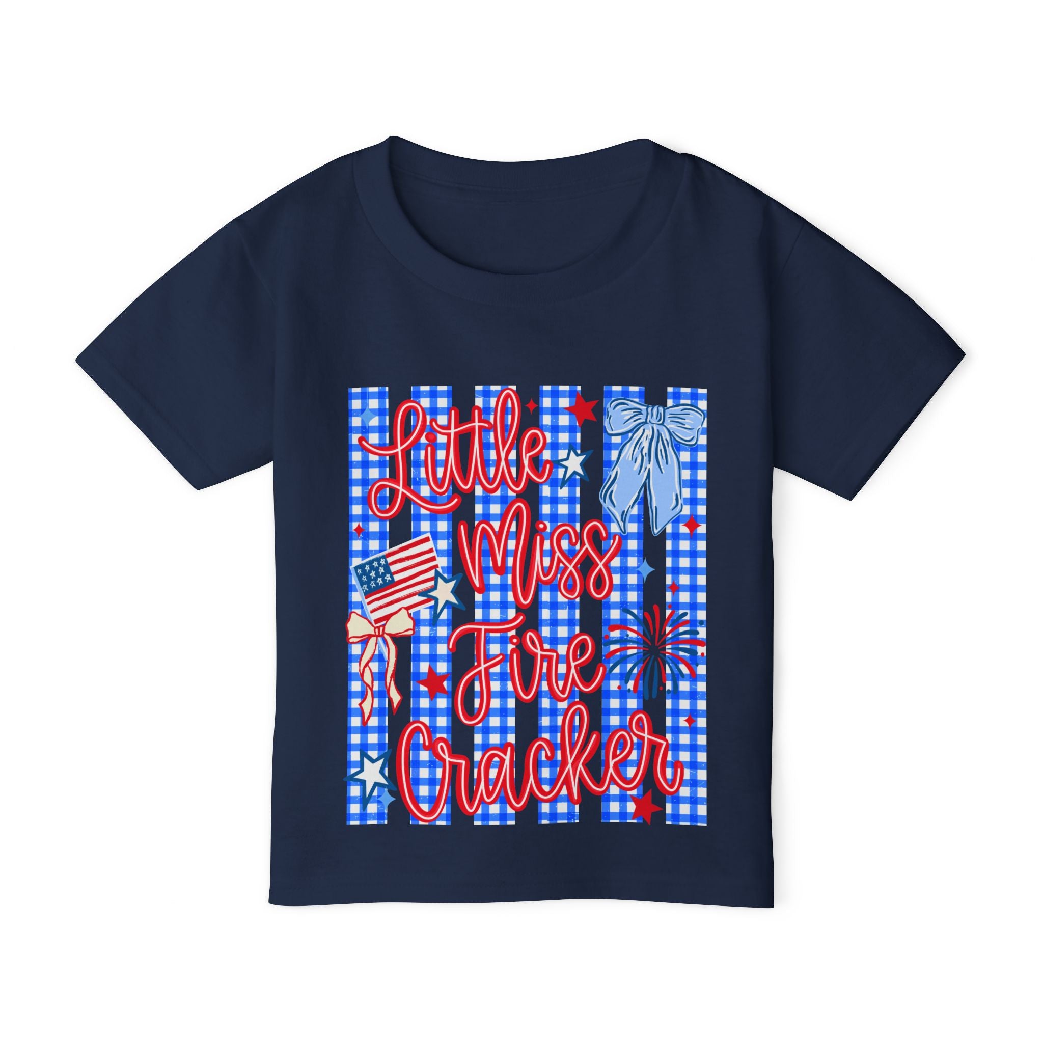 Toddler T-Shirt — "Little Miss Firecracker" Patriotic 4th of July Tee