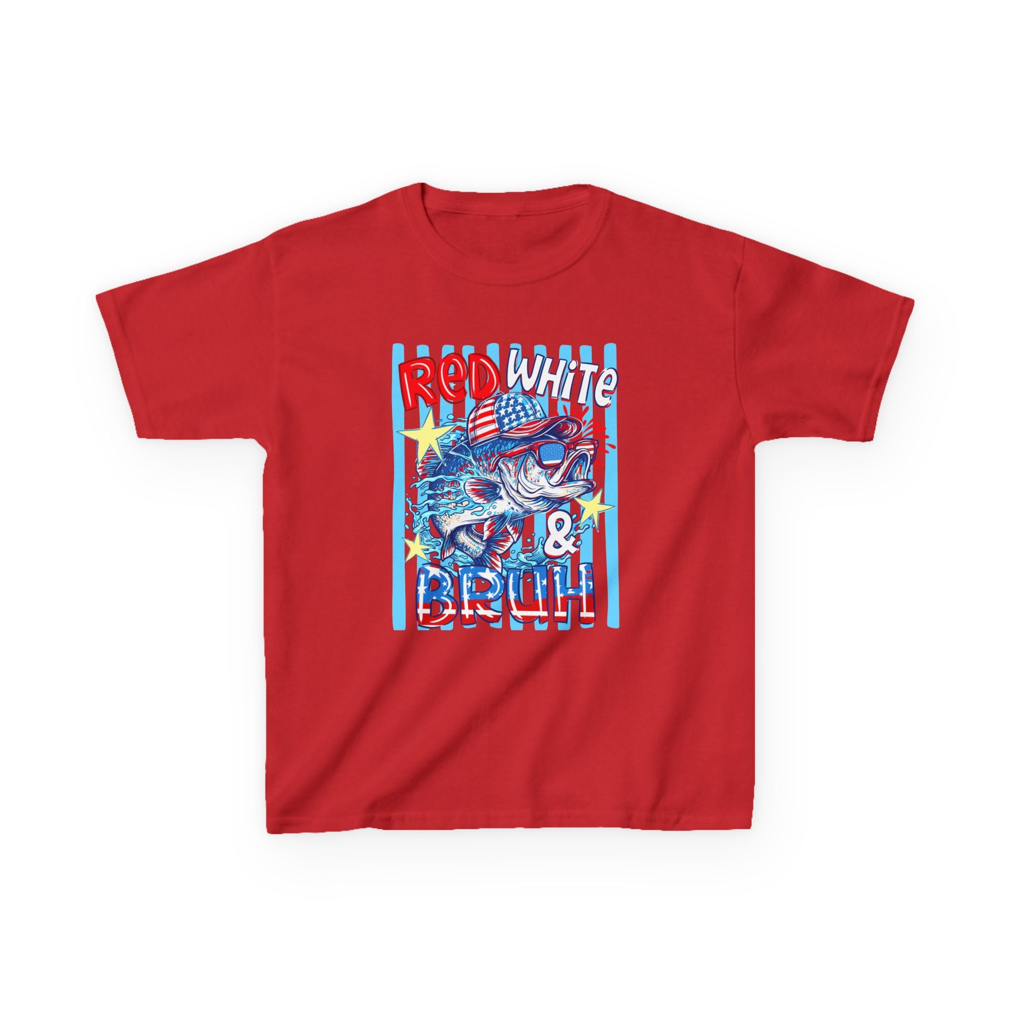Kids Tee — "Red White & Bruh" Patriotic Fourth of July Graphic