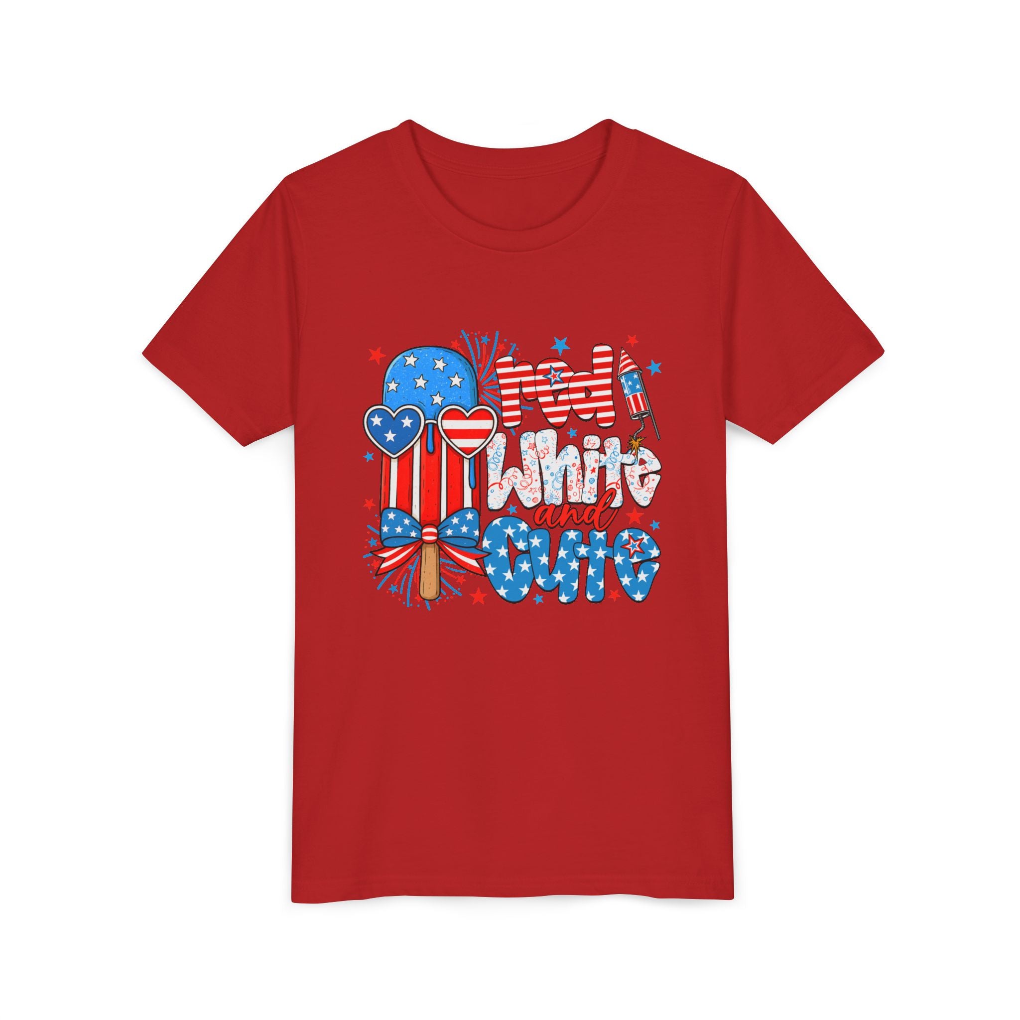 Youth Tee — Patriotic Popsicle "Red White and Cute" 4th of July Shirt