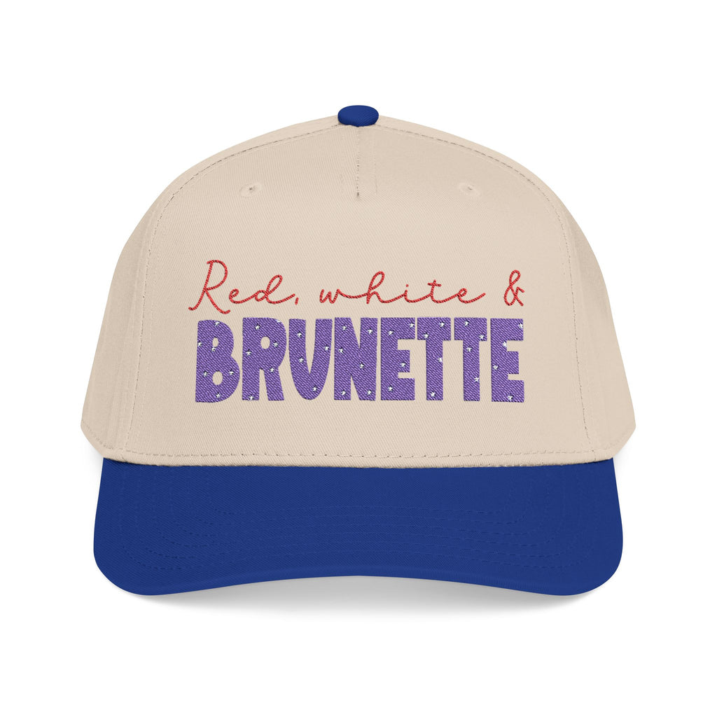 Red white brunette mid Profile Baseball Cap