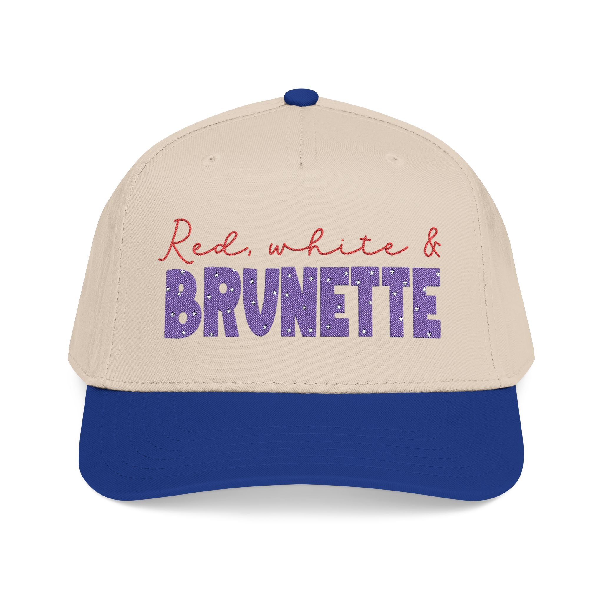 Red white brunette mid Profile Baseball Cap