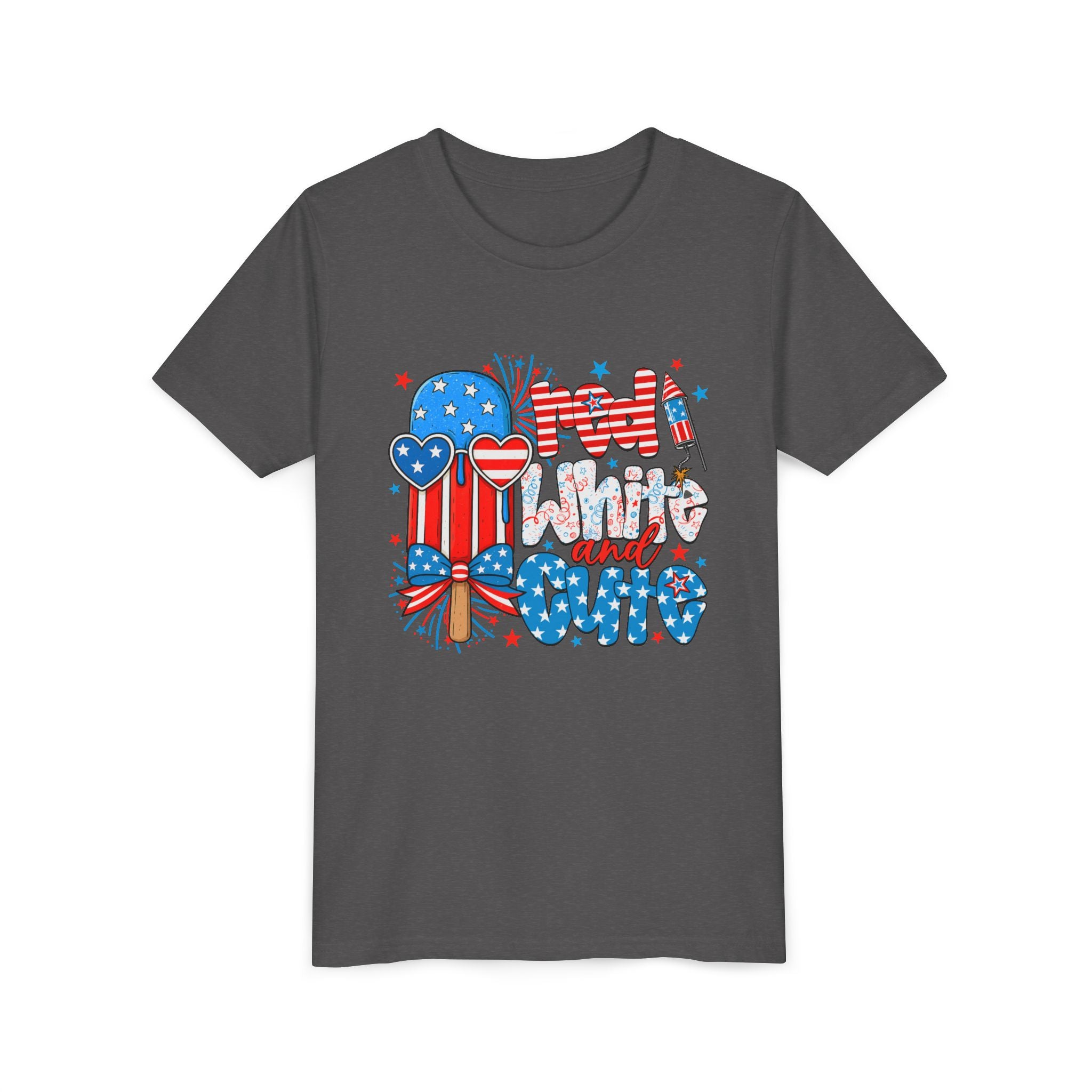 Youth Tee — Patriotic Popsicle "Red White and Cute" 4th of July Shirt