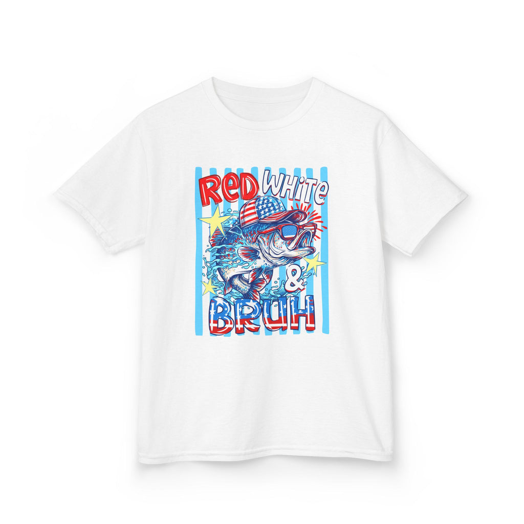 Kids Tee — "Red White & Bruh" Patriotic Fourth of July Graphic