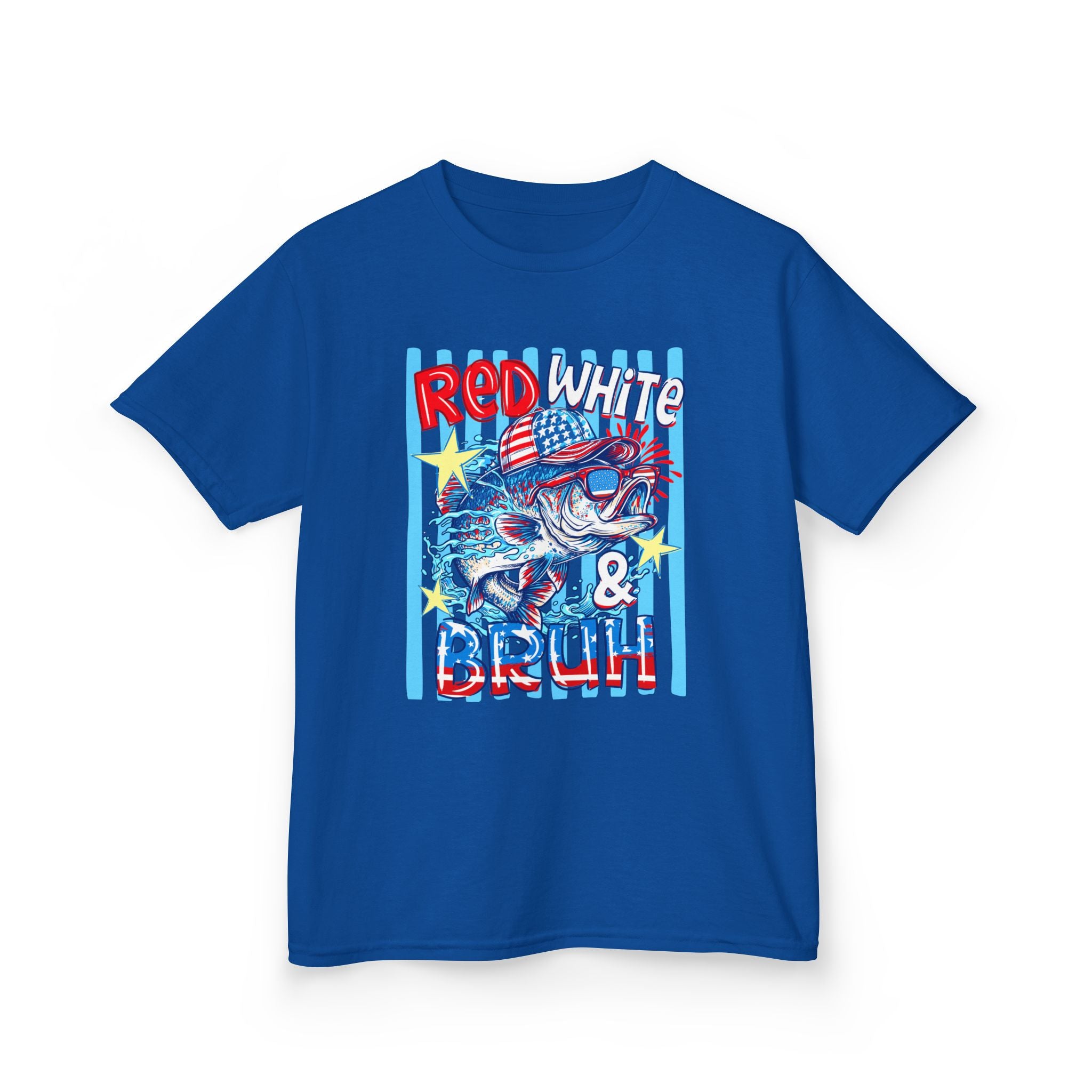 Kids Tee — "Red White & Bruh" Patriotic Fourth of July Graphic